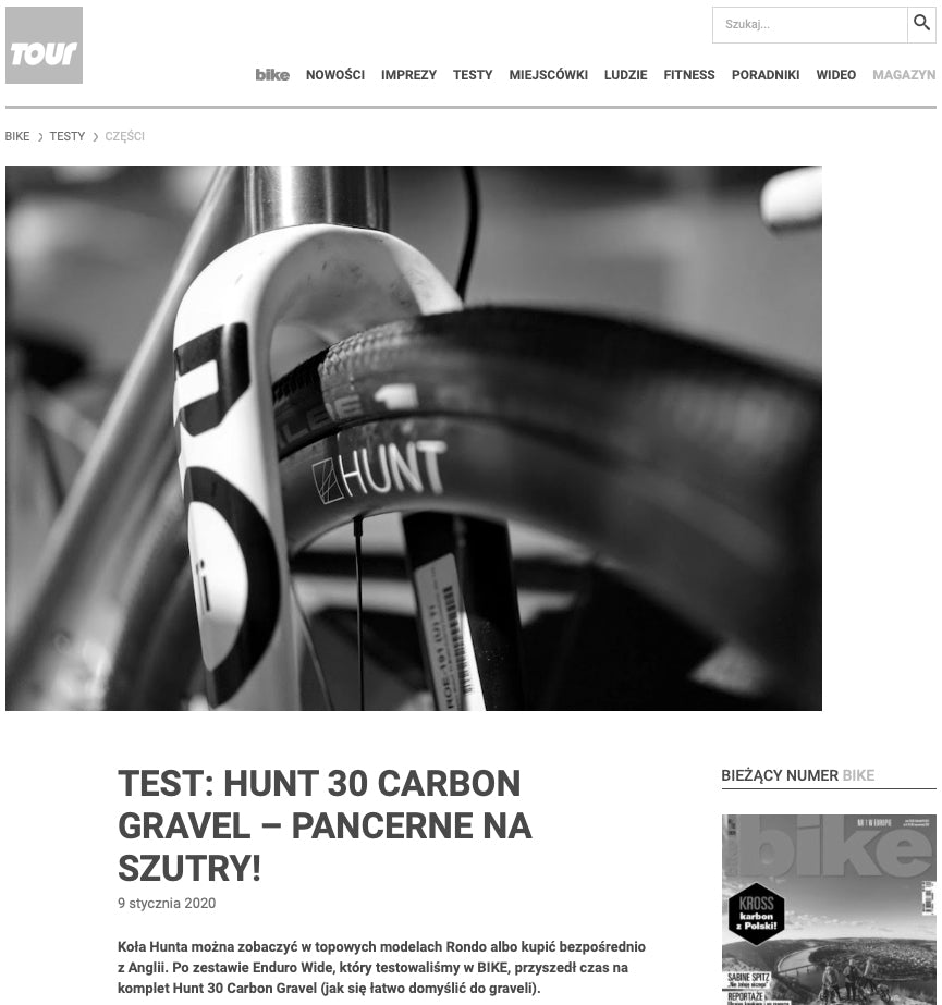 Tour Magazine Poland Review - HUNT 30 Carbon Gravel Disc Wheelset