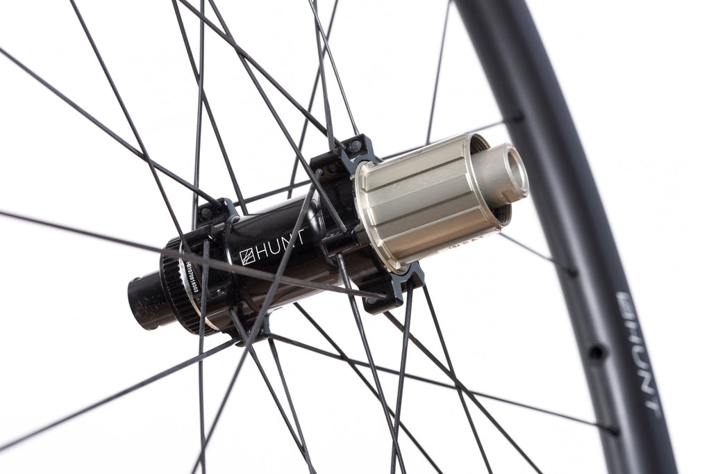 <h1>Freehub Body</h1><i>Featuring 3 multi-point pawls with 3 teeth each and a 48t ratchet ring. The result is an impressively low 7.5 deg engagement angle. Durability is a theme for Hunt as time and money you spend fixing is time and money you cannot spend riding or upgrading your bikes. As a result all our freehub bodies have Steel Spline Insert re-enforcements to provide excellent durability against cassette sprocket damage often seen on standard alloy freehub bodies.</i>